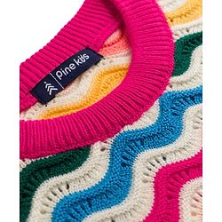 Pine Kids Knit Full Sleeves Pullover Sweater  - Dark Pink