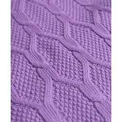 Pine Kids Knit Full Sleeves Cable Knit Designed Solid Colour  Sweater Set - Purple