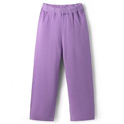 Pine Kids Knit Full Sleeves Cable Knit Designed Solid Colour  Sweater Set - Purple