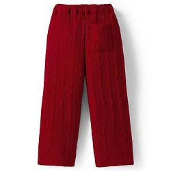 Pine Kids Knit Full Sleeves Polo Collar Solid Sweater Set with Cable Knit Design - Dark Red