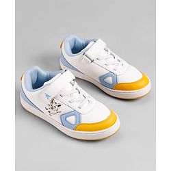 Pine Kids Velcro Closure Casual Shoes With Bunny Print in White