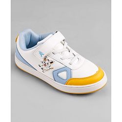 Pine Kids Velcro Closure Casual Shoes With Bunny Print in White