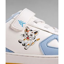 Pine Kids Velcro Closure Casual Shoes With Bunny Print in White