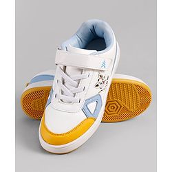 Pine Kids Velcro Closure Casual Shoes With Bunny Print in White