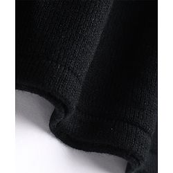 Pine Kids Knit Full Sleeves Woollen Dress with Cable Knit Design - Black