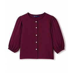 Pine Kids Woven Full Sleeves Solid Colour Top - Maroon