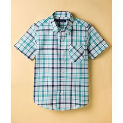 Pine Kids Cotton Woven Half Sleeves Checks Shirt & T-Shirt - Multicolor