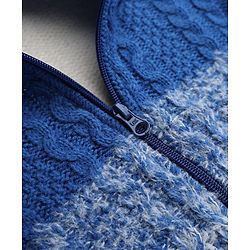 Pine Kids Cable Knit Front Open Sweater with Full Sleeves and Ombre Design in Blue