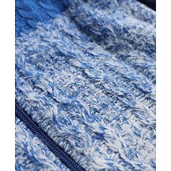 Pine Kids Cable Knit Front Open Sweater with Full Sleeves and Ombre Design in Blue