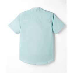 Pine Kids Cotton Woven Solid Color Half Sleeves Shirt & Shorts Set - Light Blue
