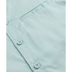Pine Kids Cotton Woven Solid Color Half Sleeves Shirt & Shorts Set - Light Blue