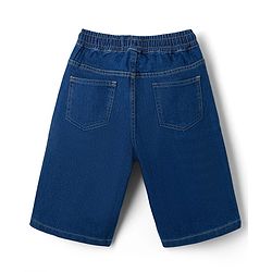 Pine Kids Cotton Woven Half Sleeves Striped Shirt and Denim Shorts Set - Light Blue