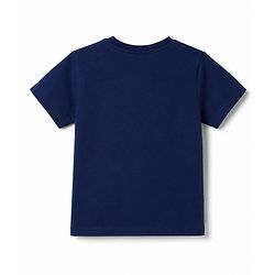 Pine Kids Cotton Knit Half Sleeves T-Shirt & Jeans Set with Brooklyn Print - Navy Blue