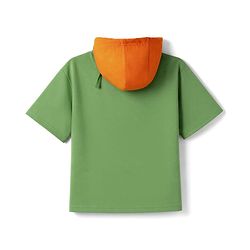 Pine Kids Looper Knit Half Sleeves Hooded T-Shirt & Lounge Pant Set - Green