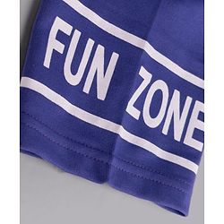 Pine Kids Looper Knit Half Sleeves Cool Vibe Printed Hooded Sweatshirt & Jogger set - Royal Blue