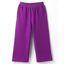 Pine Kids Cotton Looper Knit Half Sleeves Bear Printed Top & Track Pant Set - White & Purple