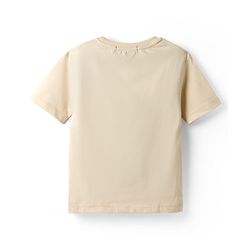 Pine Kids Cotton Looper Knit Half Sleeves Bear Printed Top & Track Pant Set - White & Purple