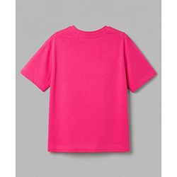 Pine Kids Cotton Looper Knit a Half Sleeves Text Printed Top & Pant Set - Dark Pink