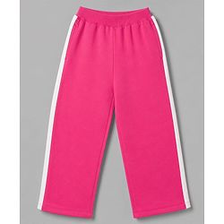 Pine Kids Cotton Looper Knit a Half Sleeves Text Printed Top & Pant Set - Dark Pink