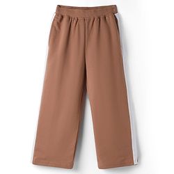 Pine Kids Cotton Looper Knit Half Sleeves Butterfly & Rose Printed Top & Track Pant Set - Tan