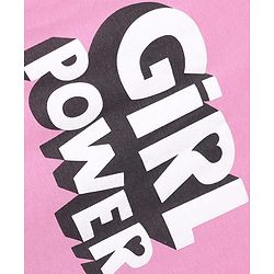 Pine Kids Cotton Looper Knit Half Sleeves Girls Power Printed Top & Pant Set - Pink