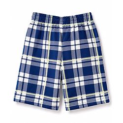 Pine Kids Cotton Knit Half Sleeves Checkered T-Shirt & Shorts Night Suit - Navy Blue