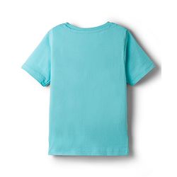 Pine Kids Cotton Knit Half Sleeves Text & Sloth Printed T-Shirt & Pyjama Night Suit - Light Blue