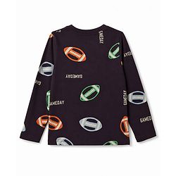 Pine Kids Cotton Knit Full Sleeves T-Shirt & Pyjama Co-ords Night Suit With Ball Print - Wine