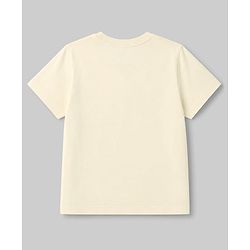 Pine Kids Cotton Knit Half Sleeves T-Shirt & Shorts Nightsuit with Text Print - Green & Cream