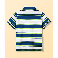 Pine Kids 100% Cotton Knit Half Sleeves Striped Polo T-Shirt - Multicolor