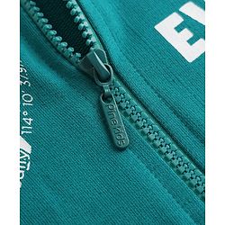 Pine Kids Cotton Mixes Knit Sweatshirt with Full Sleeves and Amazing Every Day Text Print - Green