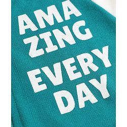 Pine Kids Cotton Mixes Knit Sweatshirt with Full Sleeves and Amazing Every Day Text Print - Green