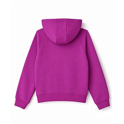 Pine Kids Cotton Knit Hooded Sweatshirt with Full Sleeves and Varsity Print - Purple