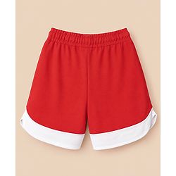 Pine Active Knit Drop Shoulder Half Sleeves Printed T-Shirt & Shorts Football Set - Red