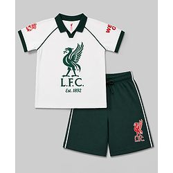Pine Active Knit Half Raglan Sleeves Football Tee & Shorts Set - White
