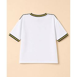 Pine Active Knit Half Sleeves Text T-Shirt & Shorts Football Set - White & Black