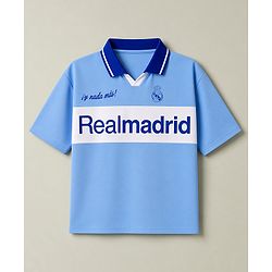 Pine Active Knit Half Sleeves Realmadrid Polo Tee with Shorts Football Set  -Light Blue