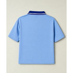 Pine Active Knit Half Sleeves Realmadrid Polo Tee with Shorts Football Set  -Light Blue