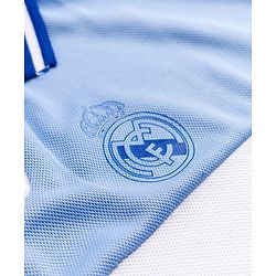 Pine Active Knit Half Sleeves Realmadrid Polo Tee with Shorts Football Set  -Light Blue