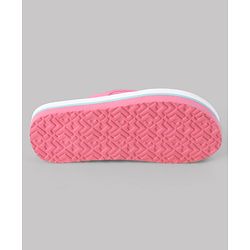 Pine Kids Slip On Flip Flops With Racket & Floral Print - Pink & White