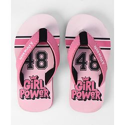 Pine Kids Slip On Flip Flops With Text Print - Pink
