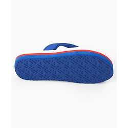 Pine Kids Slip On Flip Flops With Striped & Text Print - Blue & Red