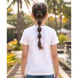 Pine Kids Cotton Knit Half Sleeves T-Shirt with California Unlimited Adventure Print - White