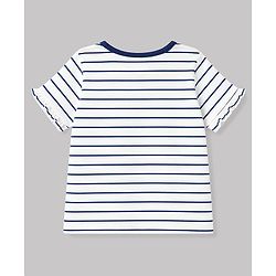 Pine Kids Cotton Knit Half Sleeves  Striped T-Shirt & Pyjama Night Suit - White