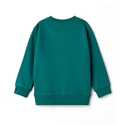 Pine Kids 100% Cotton Knit Full Sleeves Text Printed Winter Wear Set - Green