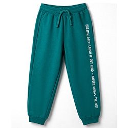 Pine Kids 100% Cotton Knit Full Sleeves Text Printed Winter Wear Set - Green