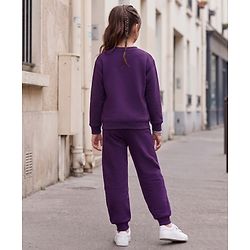 Pine Kids Looper Knit Full Sleeves Text Printed Winter Wear Suit - Purple