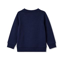 Pine Kids Looper Knit Full Sleeves Text Printed Winter Wear Suit - Navy Blue