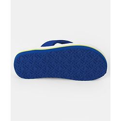 Pine Kids Slip On Striped Flip Flops With Text Print - Green