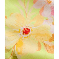 Pine Kids Cotton Woven Half Sleeves Floral Printed Top & Pant Set - Lemon Yellow